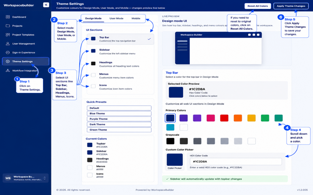 theme settings