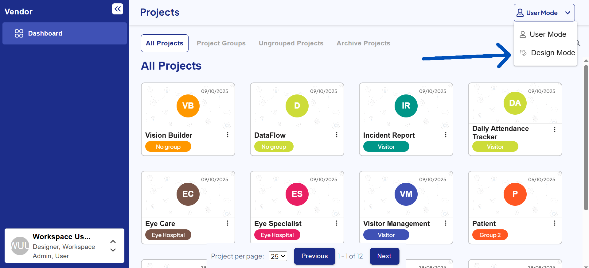 Switch to Design Mode