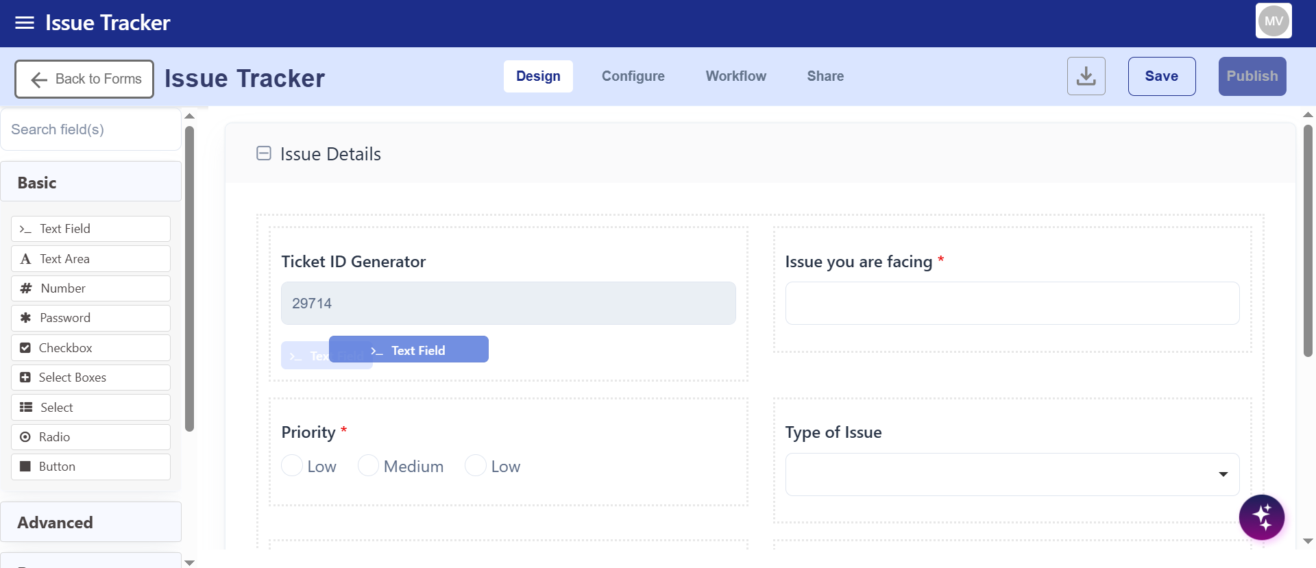 Design by drag & drop